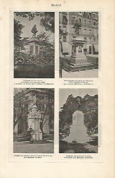 LAMINA ESPASA 1709: Monumentos de Madrid