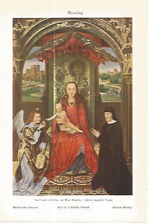 LAMINA ESPASA 17763: La Virgen y el Niño por Memling