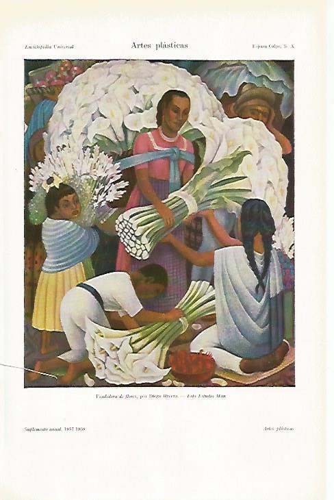 LAMINA ESPASA 14846: Vendedora de flores por Diego Rivera