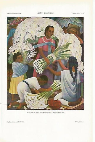 LAMINA ESPASA 14846: Vendedora de flores por Diego Rivera