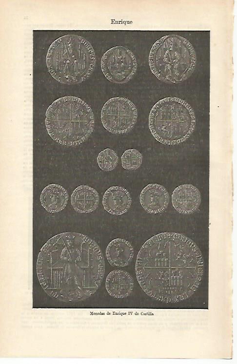 LAMINA ESPASA 16047: Monedas de Enrique IV de Castilla
