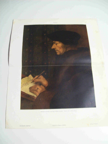 LAMINA ESPASA 18821: Retrato de Erasmo por Holbein el Joven