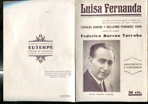 Folleto propaganda Luisa Fernanda