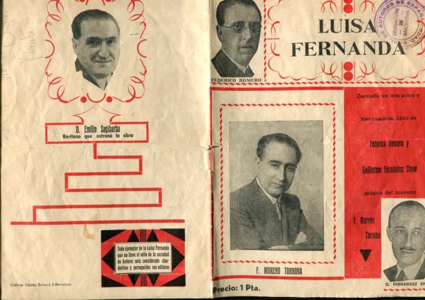 Folleto propaganda Luisa Fernanda