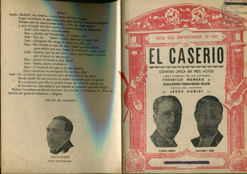 Folleto propaganda El Caserio