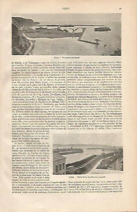 LAMINA ESPASA 2079: Puerto de Musel de Gijon