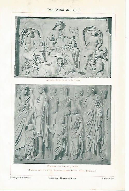 LAMINA ESPASA 2376: Altar de la Paz o Ara Pacis Augustae Florencia