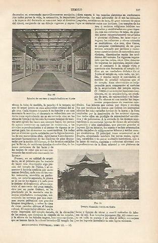 LAMINA ESPASA 2738: Interior de un templo budista de Kyoto