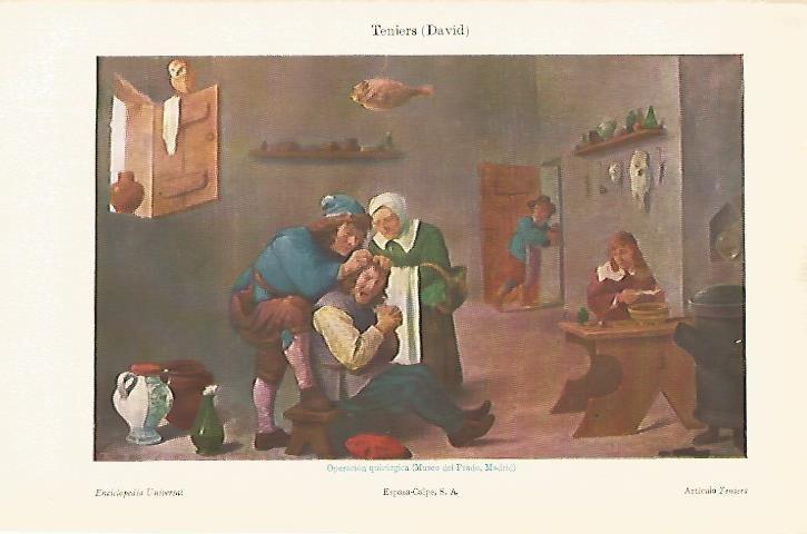 LAMINA ESPASA 2746: Operacion quirurgica por Teniers