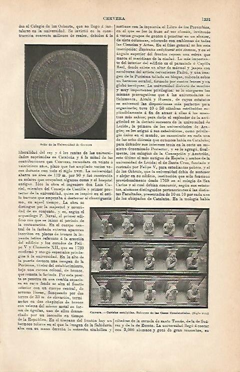 LAMINA ESPASA 2878: Sello de la Universidad de Cervera Lleida