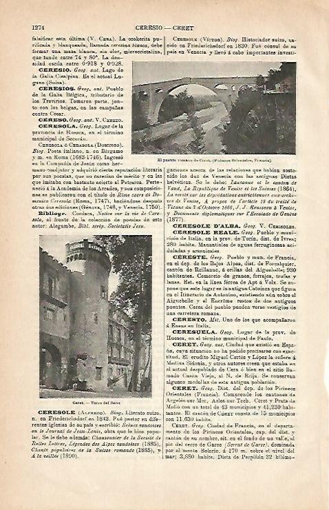 LAMINA ESPASA 2893: Vistas de Ceret Francia