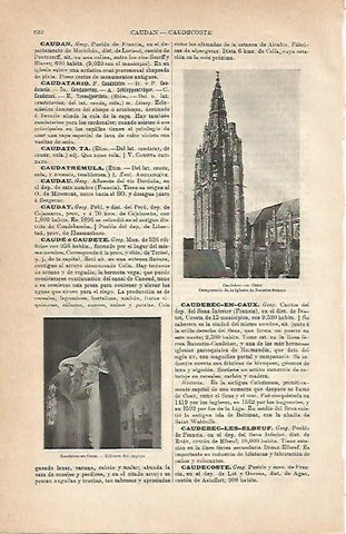 LAMINA ESPASA 2978: Vistas de Caudebec-en-Caux Francia