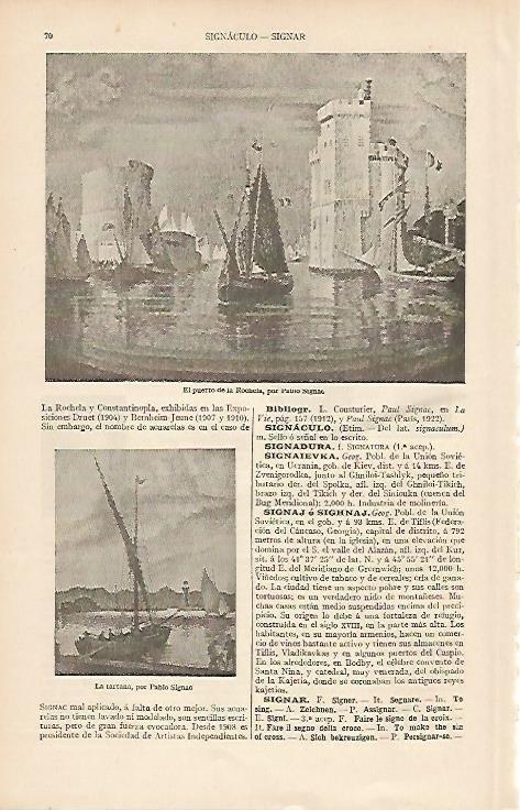 LAMINA ESPASA 2552: Obras de Pablo Signac
