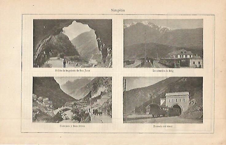 LAMINA ESPASA 2604: Vistas de Simplon Suiza- Italia