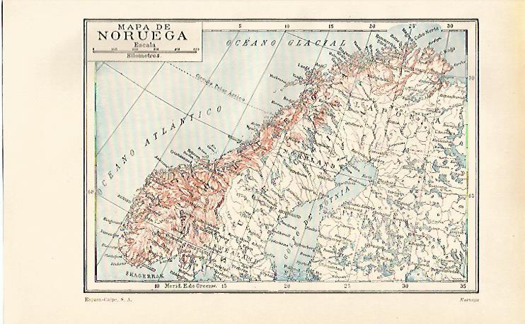 LAMINA ESPASA 20254: Mapa de Noruega