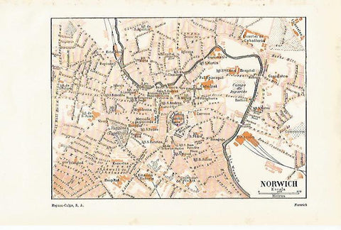 LAMINA ESPASA 20273: Plano de Norwich Inglaterra
