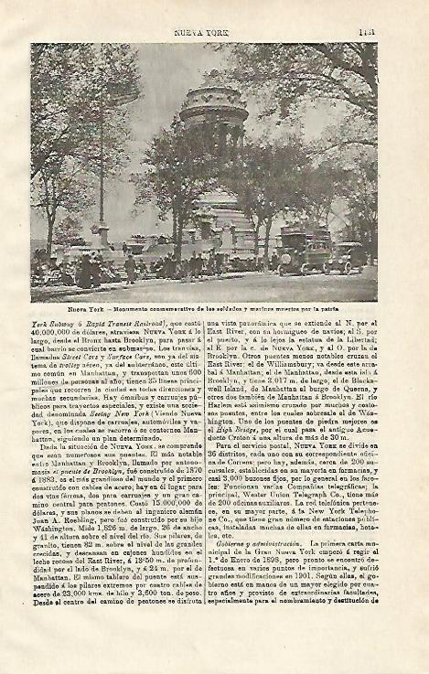 LAMINA ESPASA 20337: Monumentos a los Caidos en Nueva York