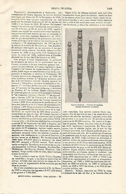 LAMINA ESPASA 20342: Flautas de madera de Nueva Zelanda