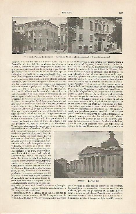LAMINA ESPASA 20388: Palacios de Treviso Italia