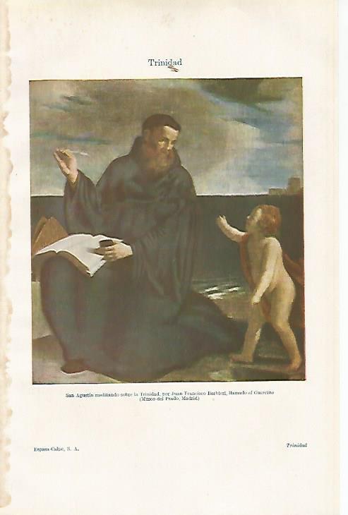 LAMINA ESPASA 20435: San Agustin meditando sobre la Trinidad por El Guercino