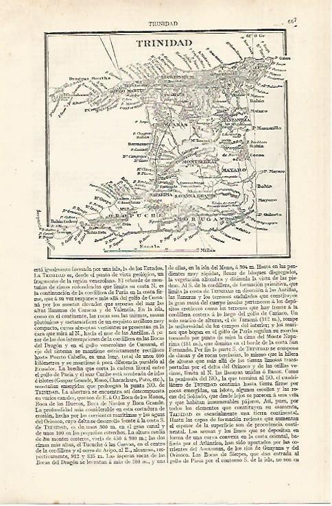 LAMINA ESPASA 20436: Mapa de la isla de Trinidad