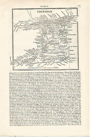LAMINA ESPASA 20436: Mapa de la isla de Trinidad