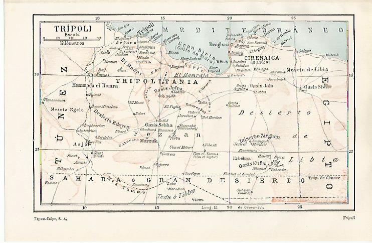 LAMINA ESPASA 20442: Mapa de Tripoli Libia