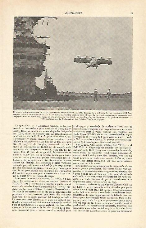 LAMINA ESPASA 20758: Avion convertible XC-142