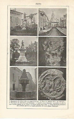 LAMINA ESPASA 20994: Monumentos de Jativa Valencia
