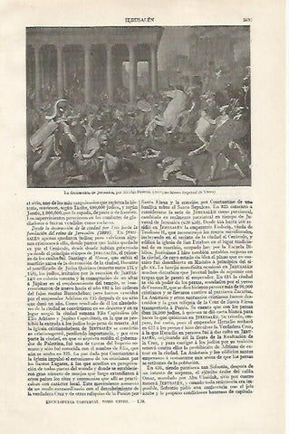 LAMINA ESPASA 21029: La destruccion de Jerusalen por Poussin