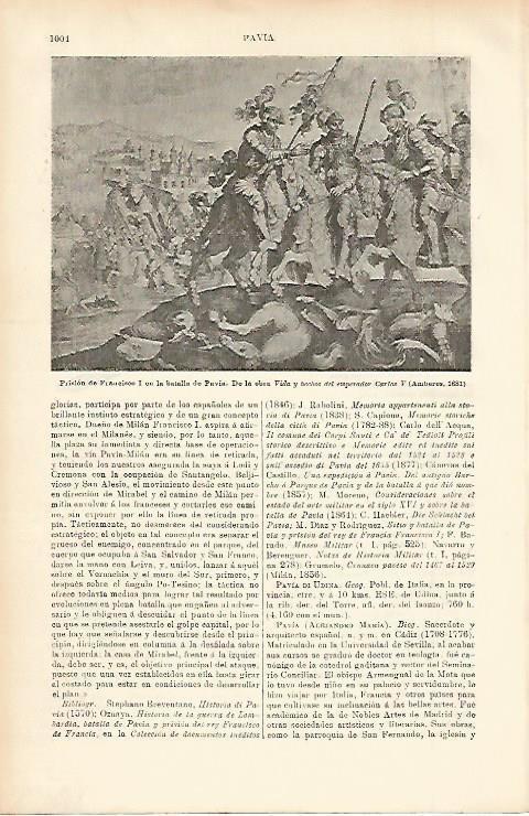 LAMINA ESPASA 2369: Prision de Francisco I en la batalla de Pavia