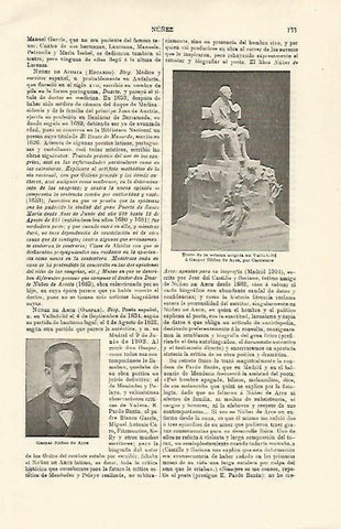 LAMINA ESPASA 21206: Estatua a Gaspar Nulez en Valladolid