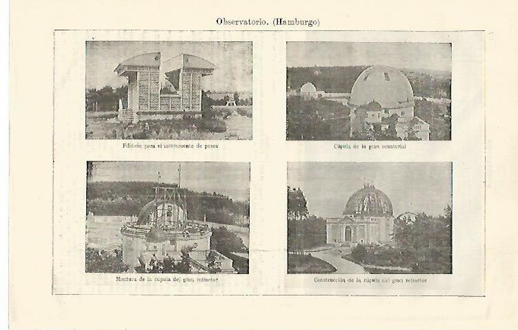 LAMINA ESPASA 21254: Vistas del Observatorio de Hamburgo
