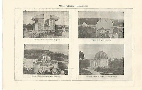 LAMINA ESPASA 21254: Vistas del Observatorio de Hamburgo