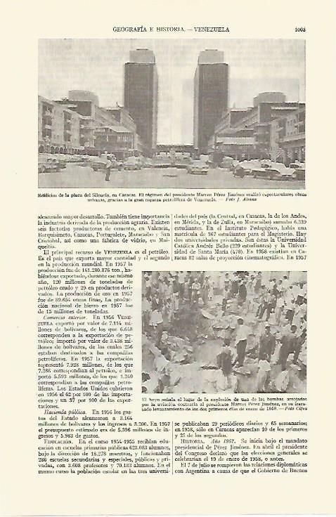 LAMINA ESPASA 21810: Plaza del Silencio en Caracas Venezuela