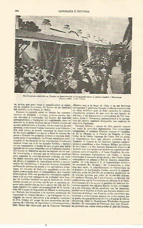 LAMINA ESPASA 22052: Manifestacion en Tetuan en enero de 1954
