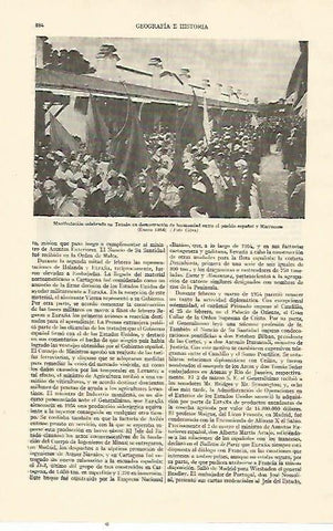 LAMINA ESPASA 22052: Manifestacion en Tetuan en enero de 1954