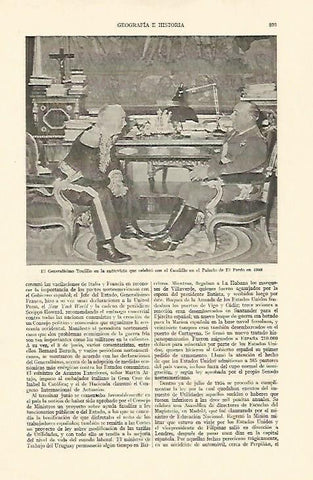 LAMINA ESPASA 22056: Franco y el general Trujillo en El Pardo en 1953