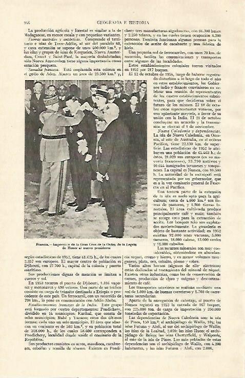 LAMINA ESPASA 22079: Imposicion de la Gran Cruz de la Orden de la Legion en Francia