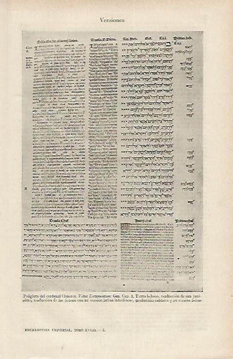 LAMINA DE ESPASA 226: Vetus Testamentus del Cardenal Cisneros