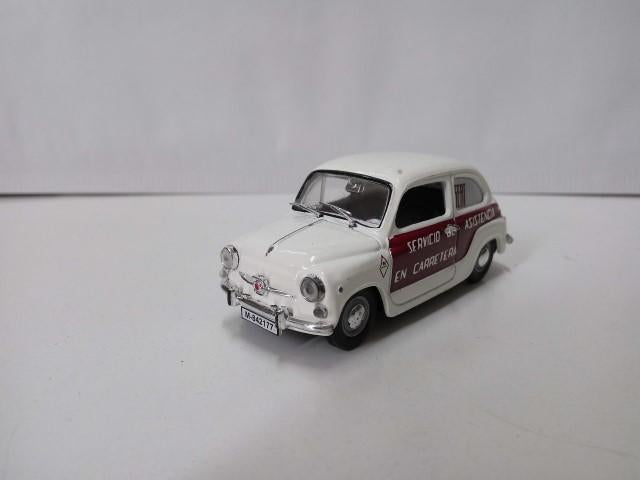 Coche Escala/Scale Diecast Car: Servicio Asistencia en Carretera SEAT 600E, Blanco (1970) (lleva suelto asiento copiloto)