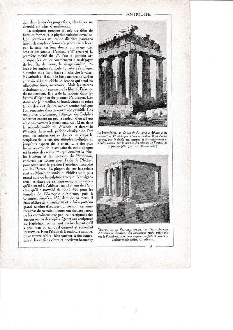 LAMINA 30175: Le Parthenon Temple de la Victoire Aptere