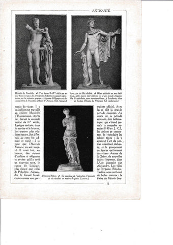 LAMINA 30176: Hermes de Praxitele Apollon du Belvedere Venus de Milo