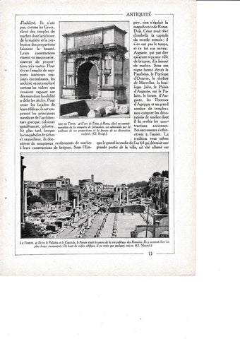 LAMINA 30177: Arc de Titus Le Forum entre le Palatin et le Capitole
