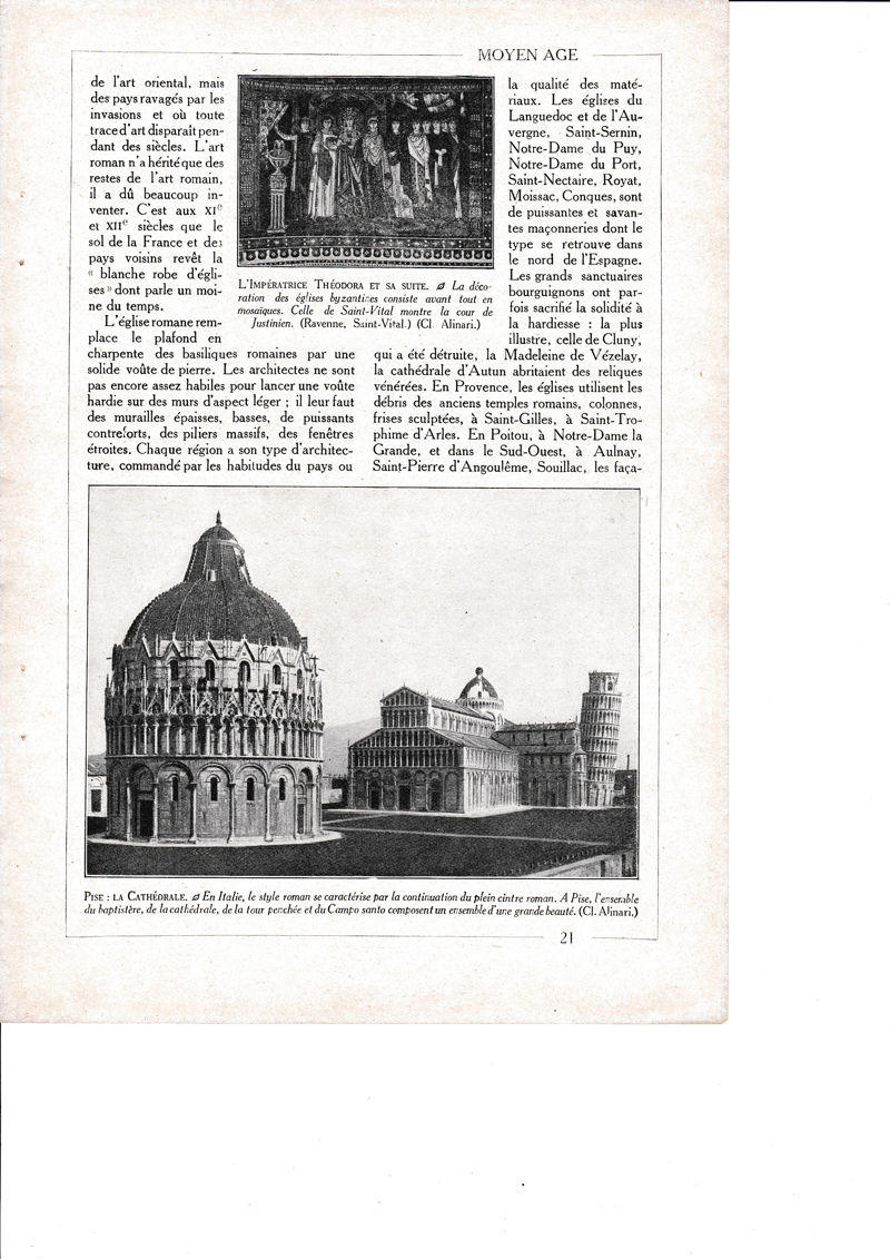 LAMINA 30181: L Imperatrice Theodora et sa suite  Pise La Cathedrale