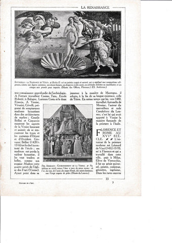 LAMINA 30187:  Boticceli La Naisance de Venus  Fra Angelico Couronnement de la Vierge
