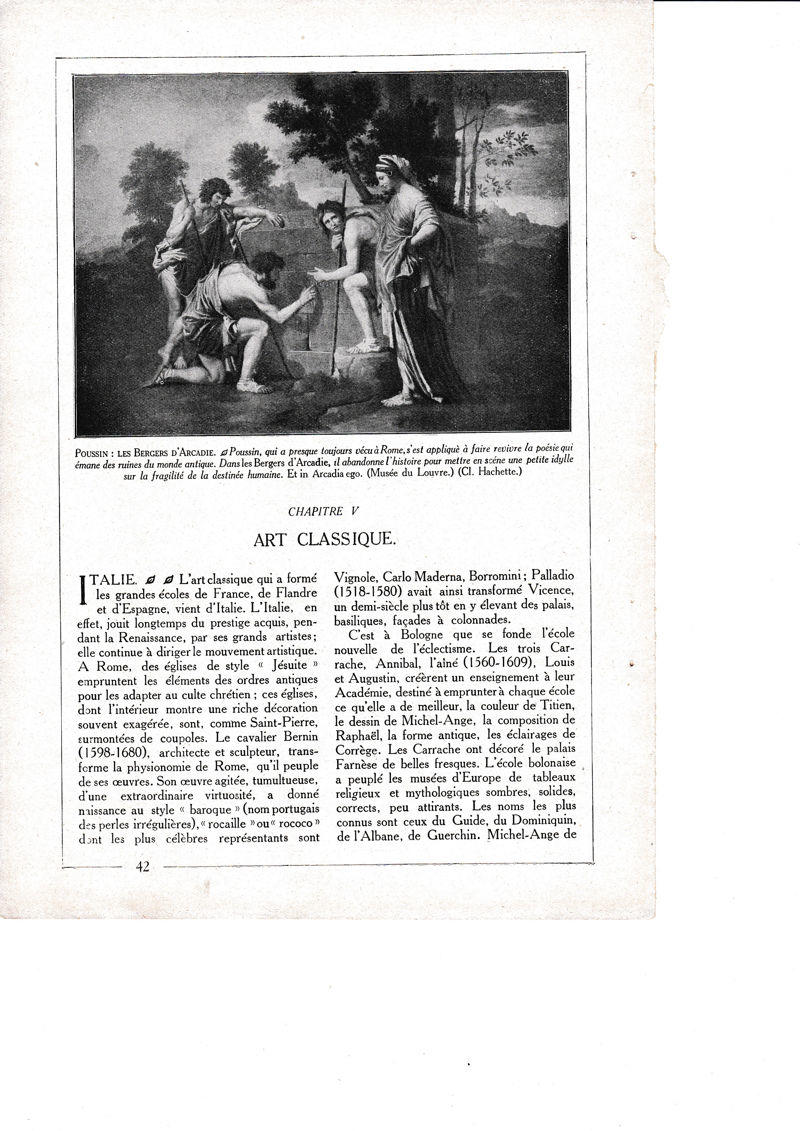 LAMINA 30191:  Poussin Les Bergers D Arcadie