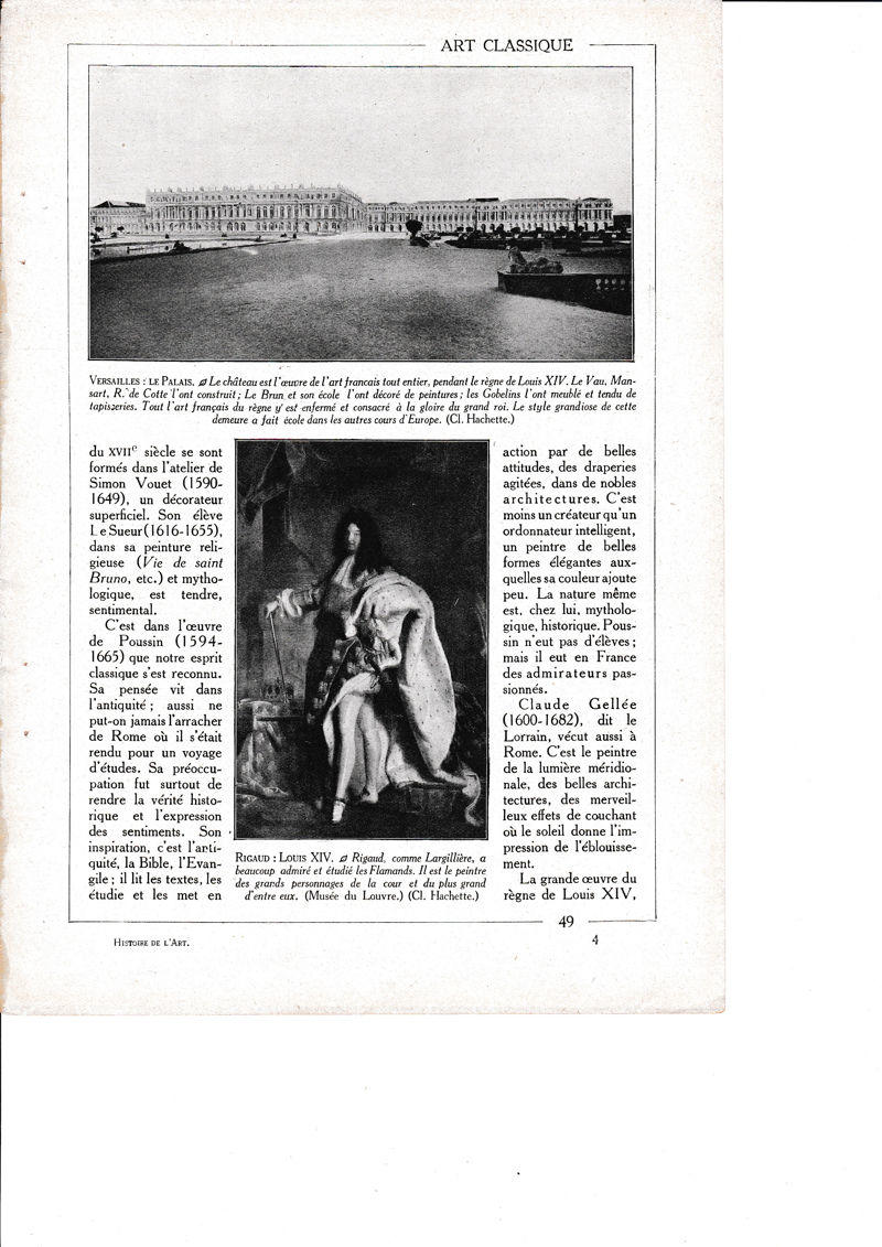 LAMINA 30195: Versailles Le Palais  Rigaud Louis XIV
