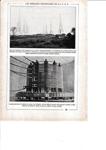 LAMINA 30219: Vue des antennes et des batiments de la station radiotelegraphique  La Fayete  Le self-inducteur
