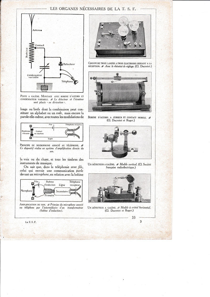 LAMINA 30221: Poste a galene  Principe du microphone associe au telephone  Amplification du son